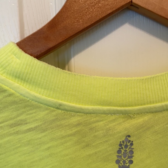 Free People sleeveless tshirt; neon yellow; size M - Picture 8 of 8
